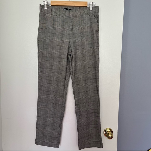 ZARA | Plaid Ankle Pants Sz M - Picture 2 of 7